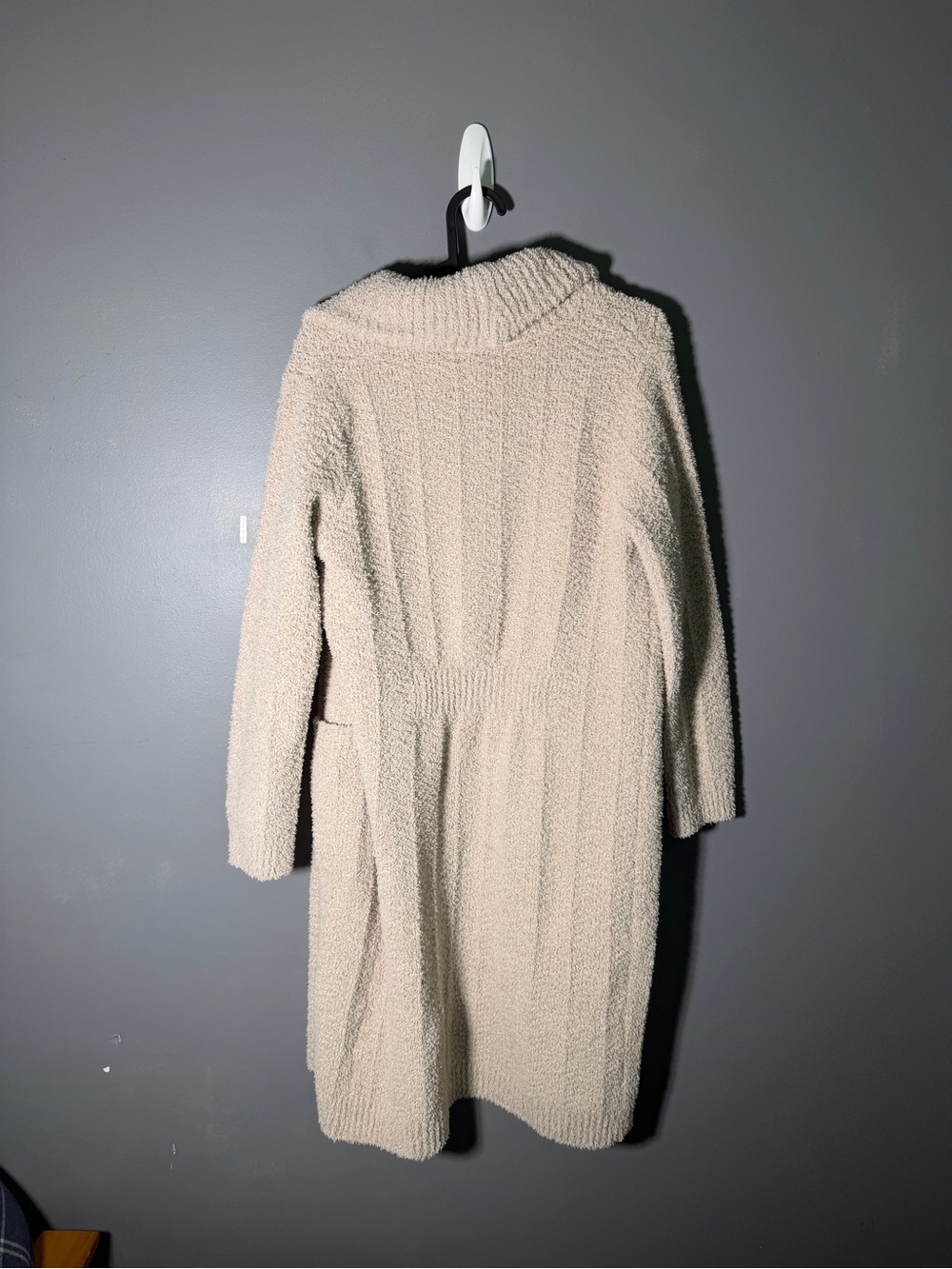 Barefoot Dreams CozyChic Chenille Long Cardi in Stone Size XS - Picture 3 of 5